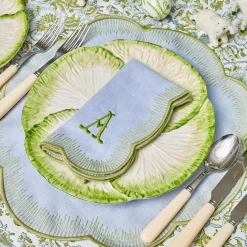 Outlet Mrs. Alice Alathea Blue & Green Linen Placemats (Set Of 4)