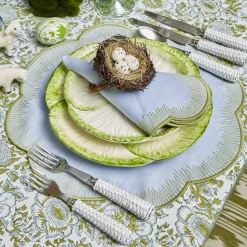 Outlet Mrs. Alice Alathea Blue & Green Linen Placemats (Set Of 4)