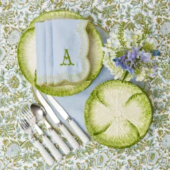 Outlet Mrs. Alice Alathea Blue & Green Linen Placemats (Set Of 4)