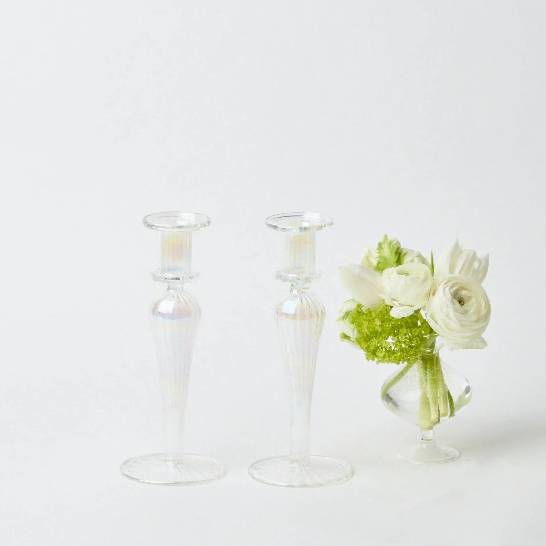 Mrs. Alice Amelie Clear Candle Holders (Pair)