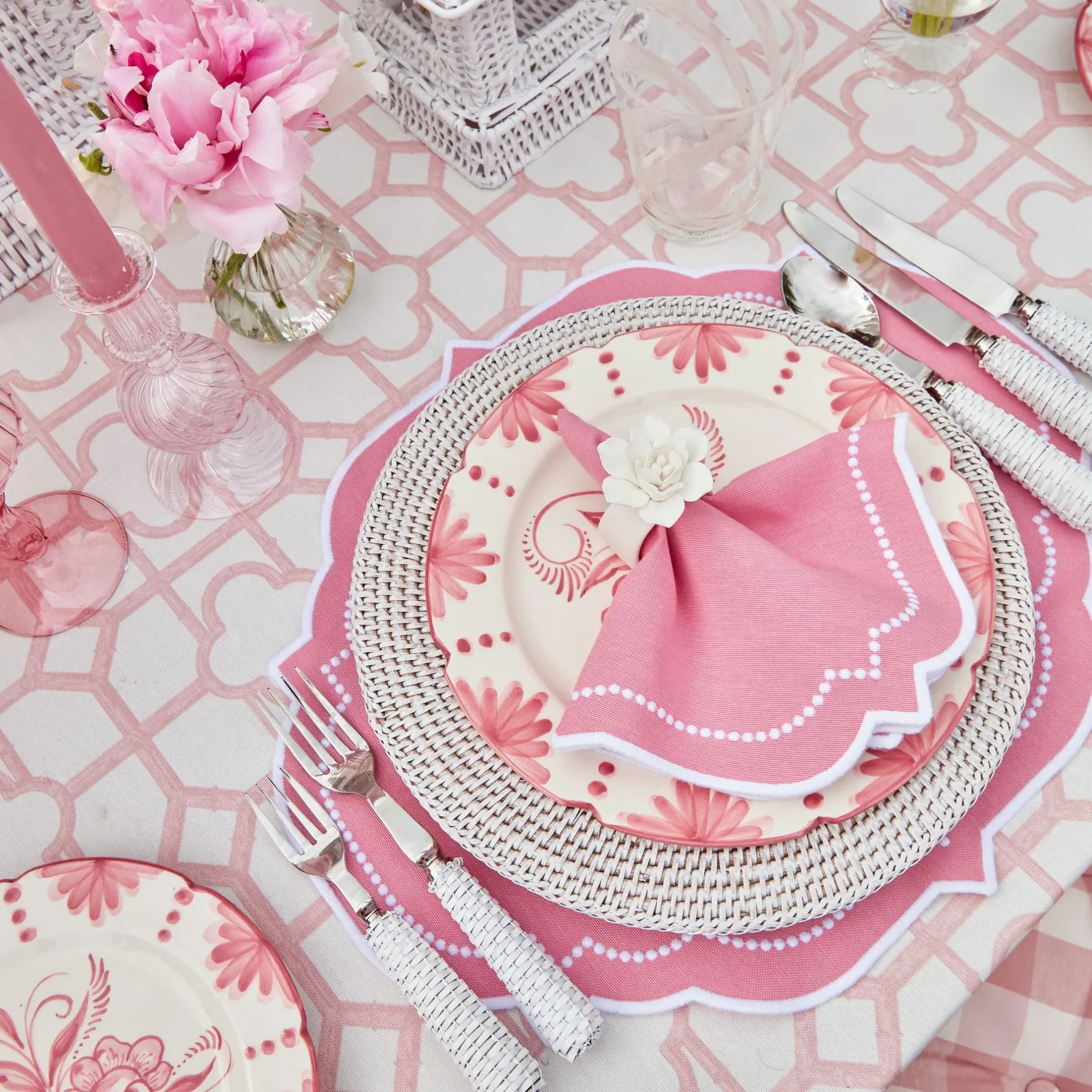 Outlet Mrs. Alice Amelie Pink Placemats (Set Of 4)