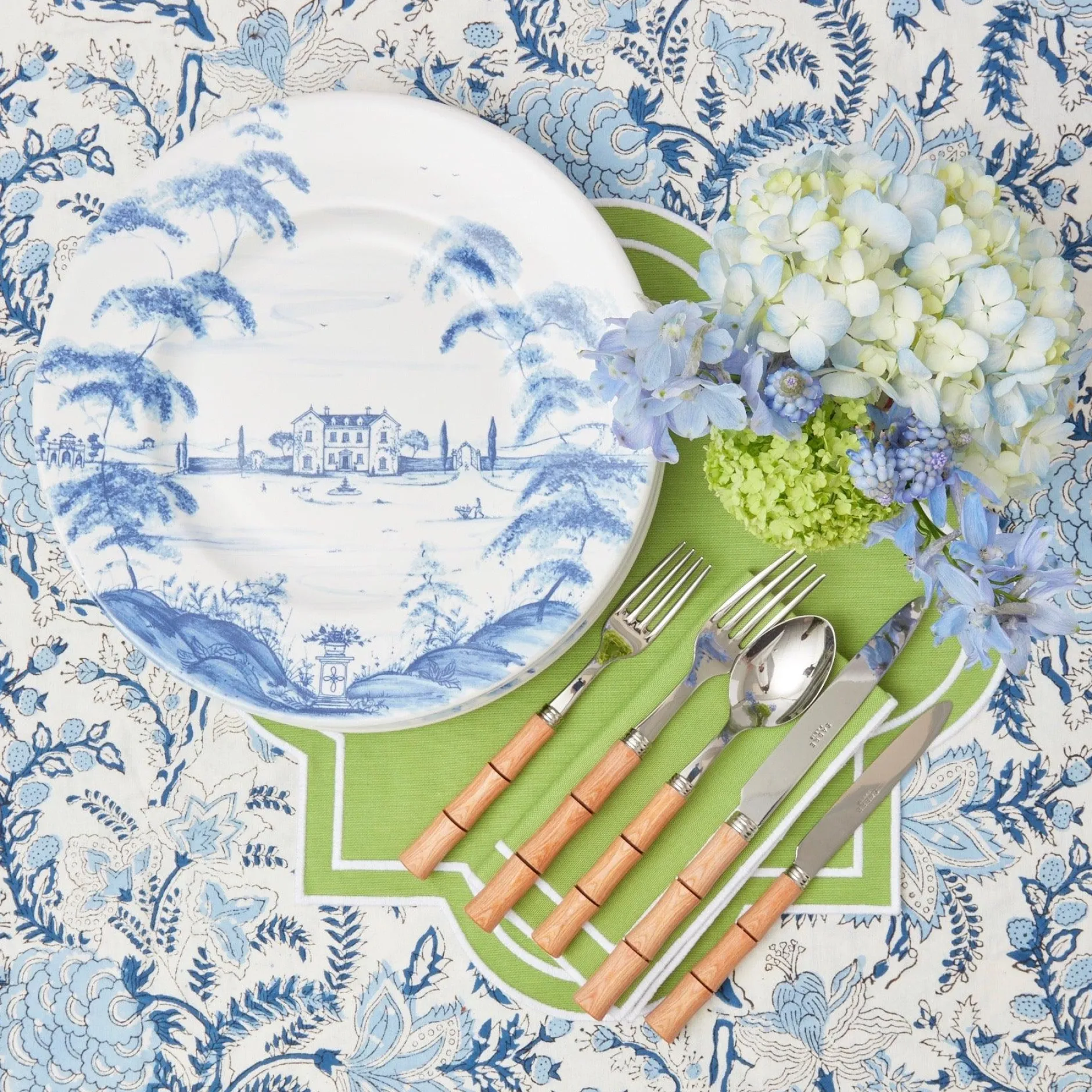 Hot Mrs. Alice Beatrice Blue Tablecloth