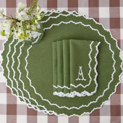 New Mrs. Alice Beatrice Forest Green Napkins (Set Of 4)