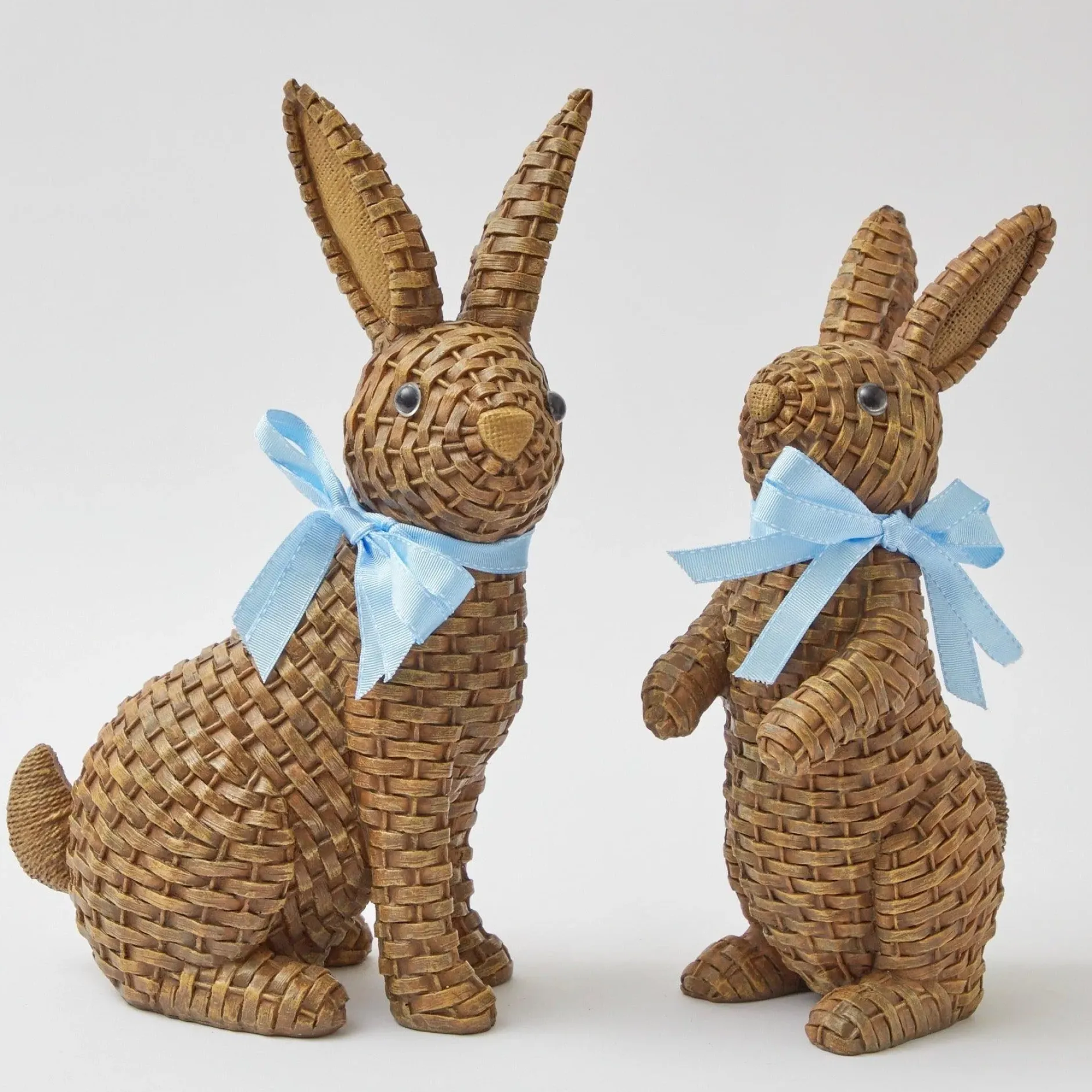 Discount Mrs. Alice Blue & Brown Rattan Rabbit Family