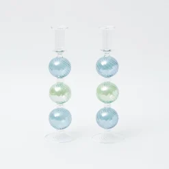New Mrs. Alice Blue & Green Camille Candle Holder (Pair)