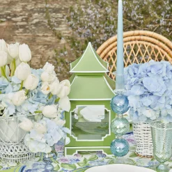 New Mrs. Alice Blue & Green Camille Candle Holder (Pair)