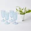 Sale Mrs. Alice Blue & White Rim Short Stem Glass (Set Of 4)