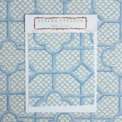 Sale Mrs. Alice Blue Bamboo Trellis Fabric