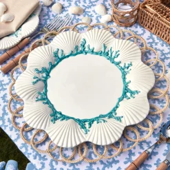 Outlet Mrs. Alice Blue Coral Dinner Plate