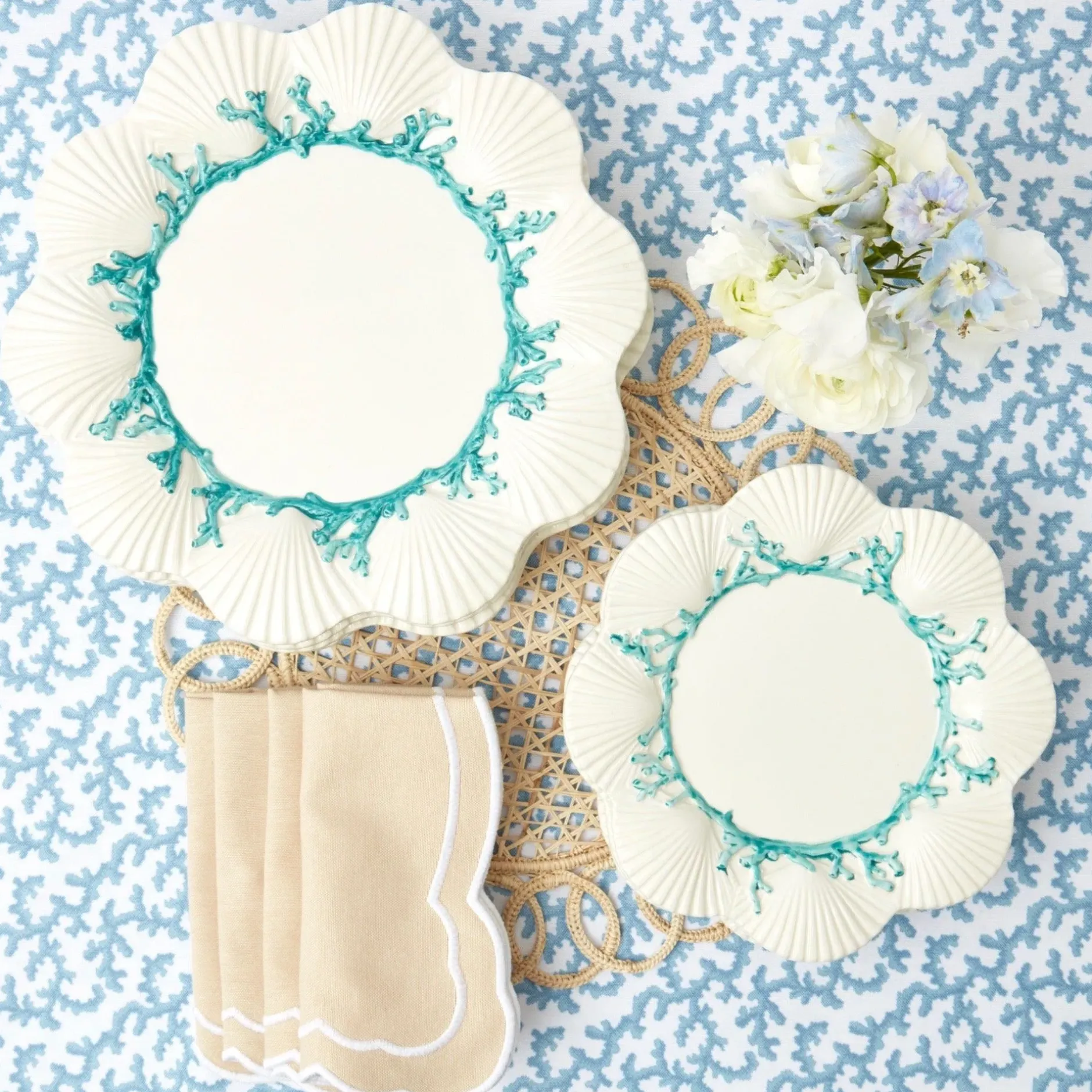 Clearance Mrs. Alice Blue Coral Starter Plate