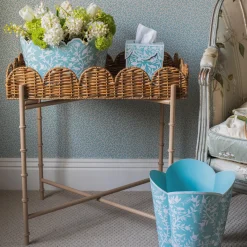 Outlet Mrs. Alice Blue Floral Tole Tissue Box