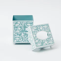 Outlet Mrs. Alice Blue Floral Tole Tissue Box