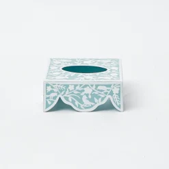 Outlet Mrs. Alice Blue Floral Tole Tissue Box