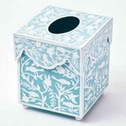 Outlet Mrs. Alice Blue Floral Tole Tissue Box