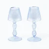 Clearance Mrs. Alice Blue Glass Lantern Tea Light Holder (Pair) - 18 Cm