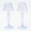 Best Mrs. Alice Blue Glass Lantern Tea Light Holders (Pair) - 24Cm