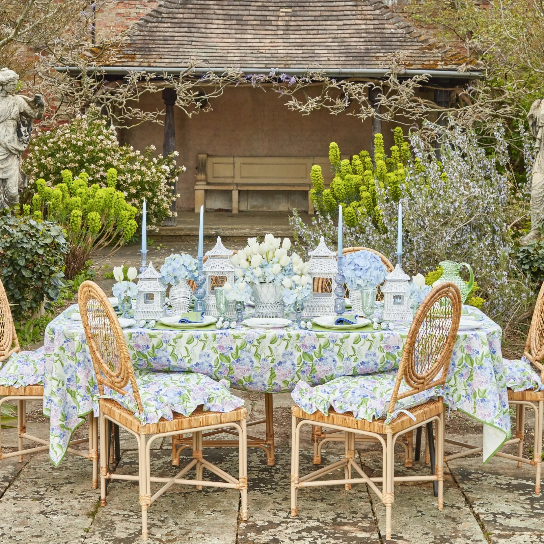 Clearance Mrs. Alice Blue Hydrangea Seat Pad Cushion