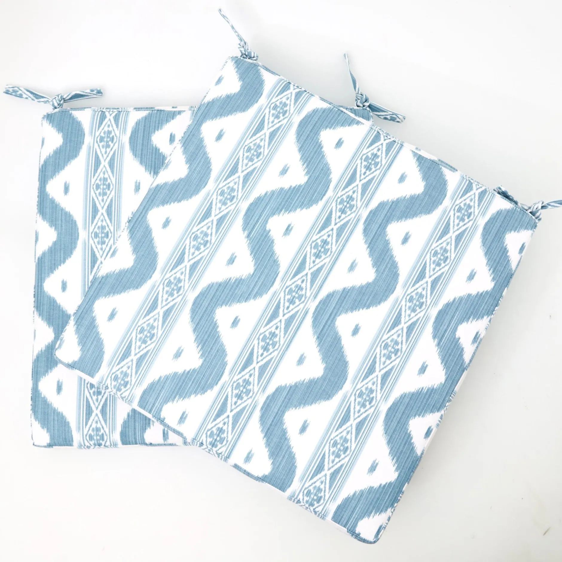 Sale Mrs. Alice Blue Ikat Seat Pad Cushion
