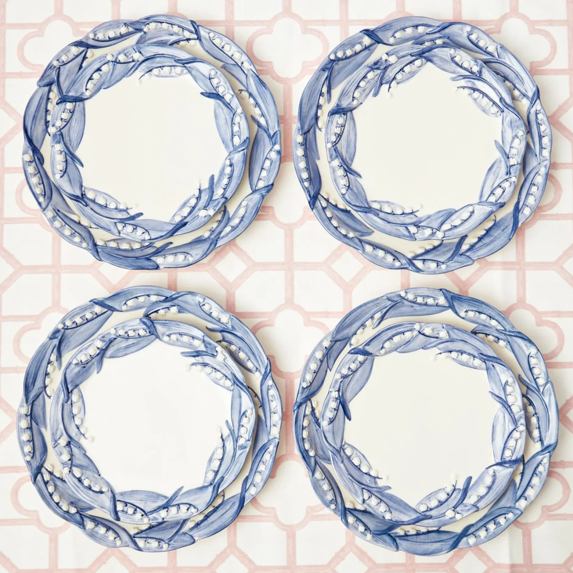 Discount Mrs. Alice Blue Lily Of The Valley Dinner Plates (Set Of 4)