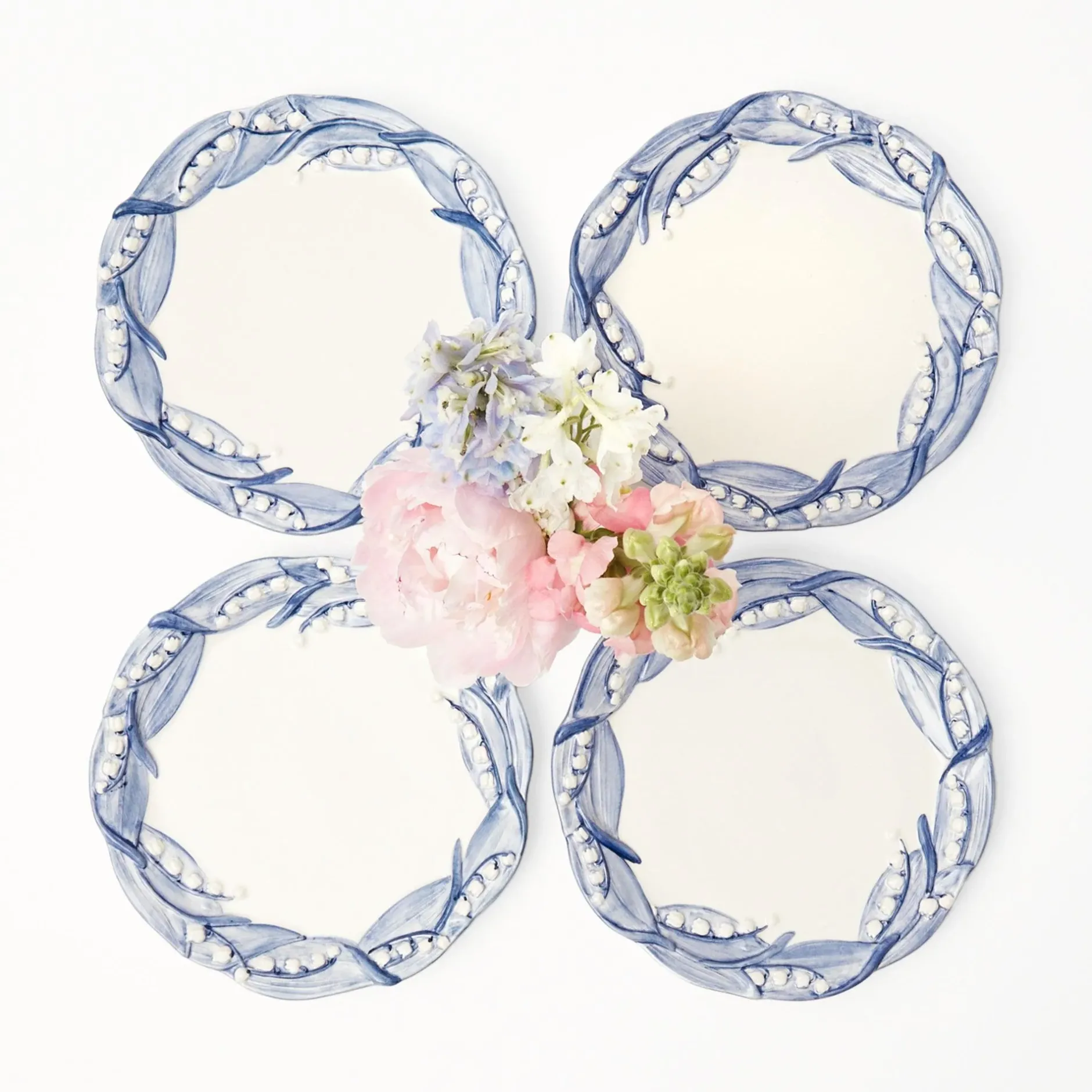 Best Mrs. Alice Blue Lily Of The Valley Starter Plates (Set Of 4)