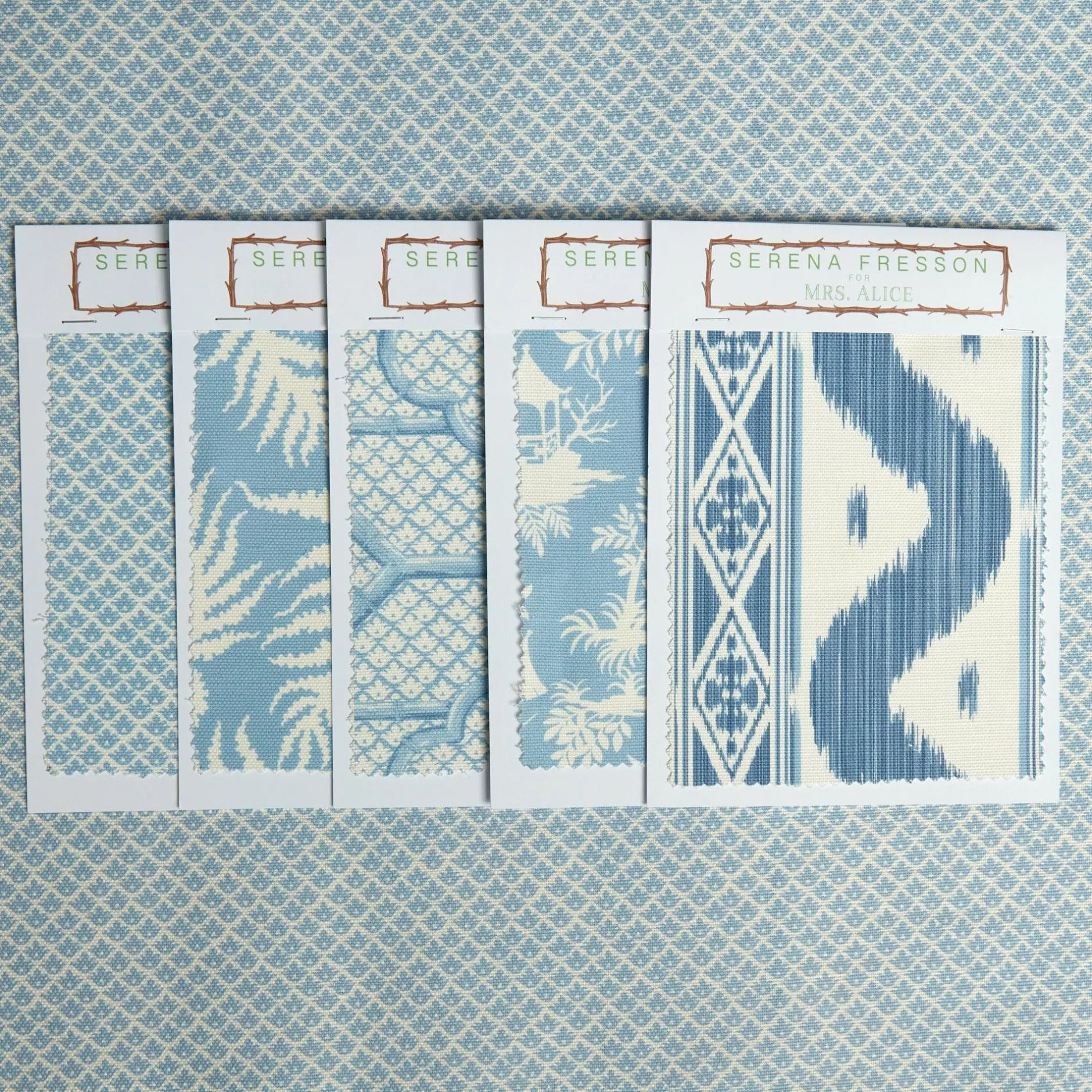 Clearance Mrs. Alice Blue Lotus Flower Fabric