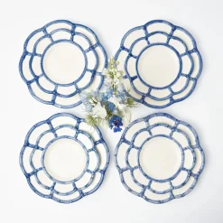 Outlet Mrs. Alice Blue Petal Bamboo Dinner & Starter Plates (Set Of 8)
