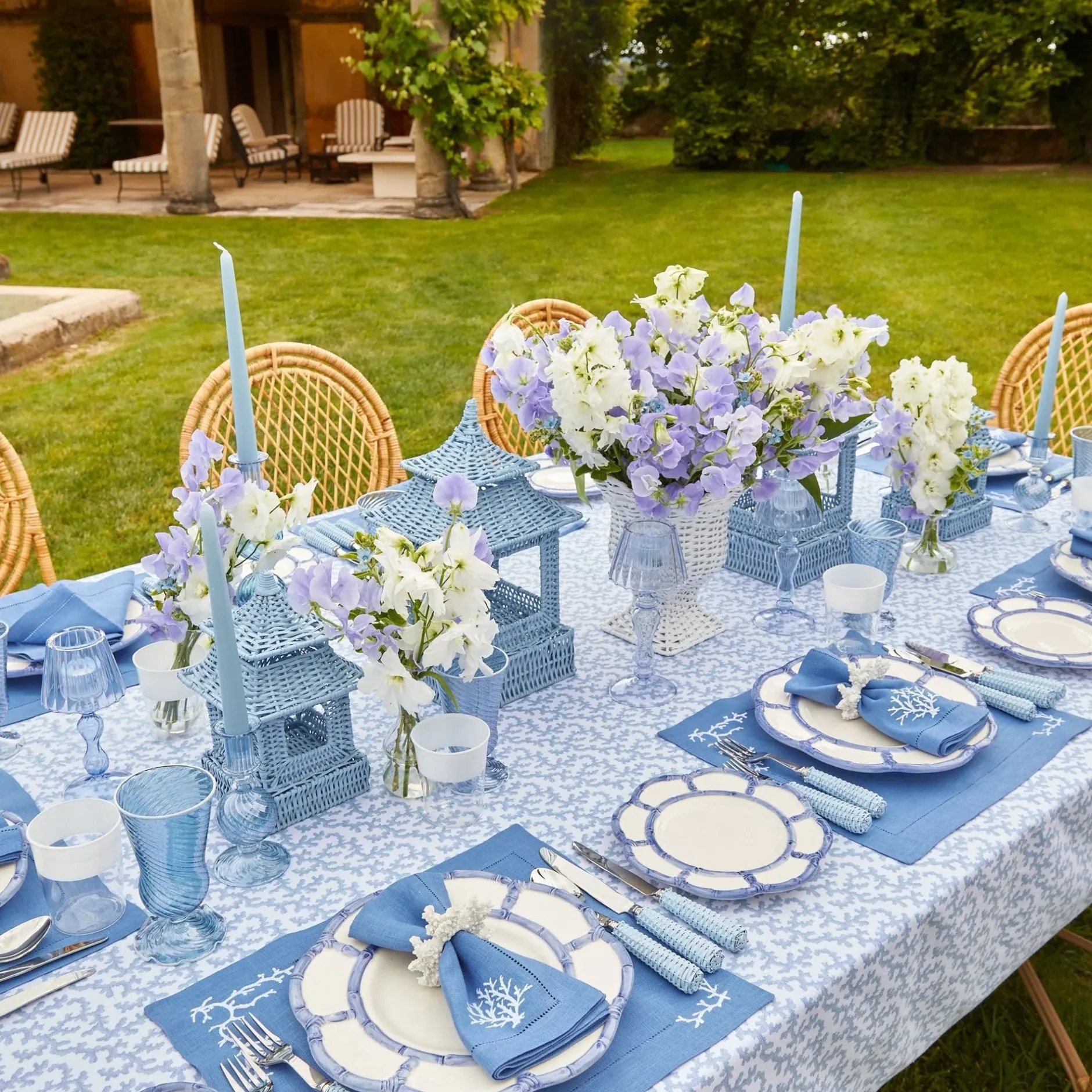 Sale Mrs. Alice Blue Petal Bamboo Dinner Plate (Set Of 4)