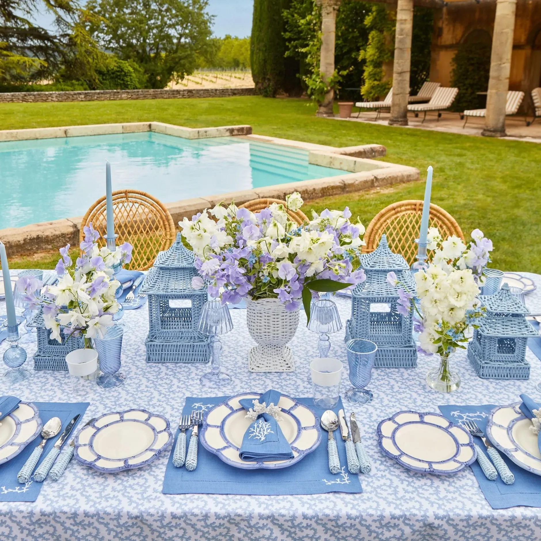 Best Mrs. Alice Blue Petal Bamboo Dinner & Starter Plates (Set Of 8)