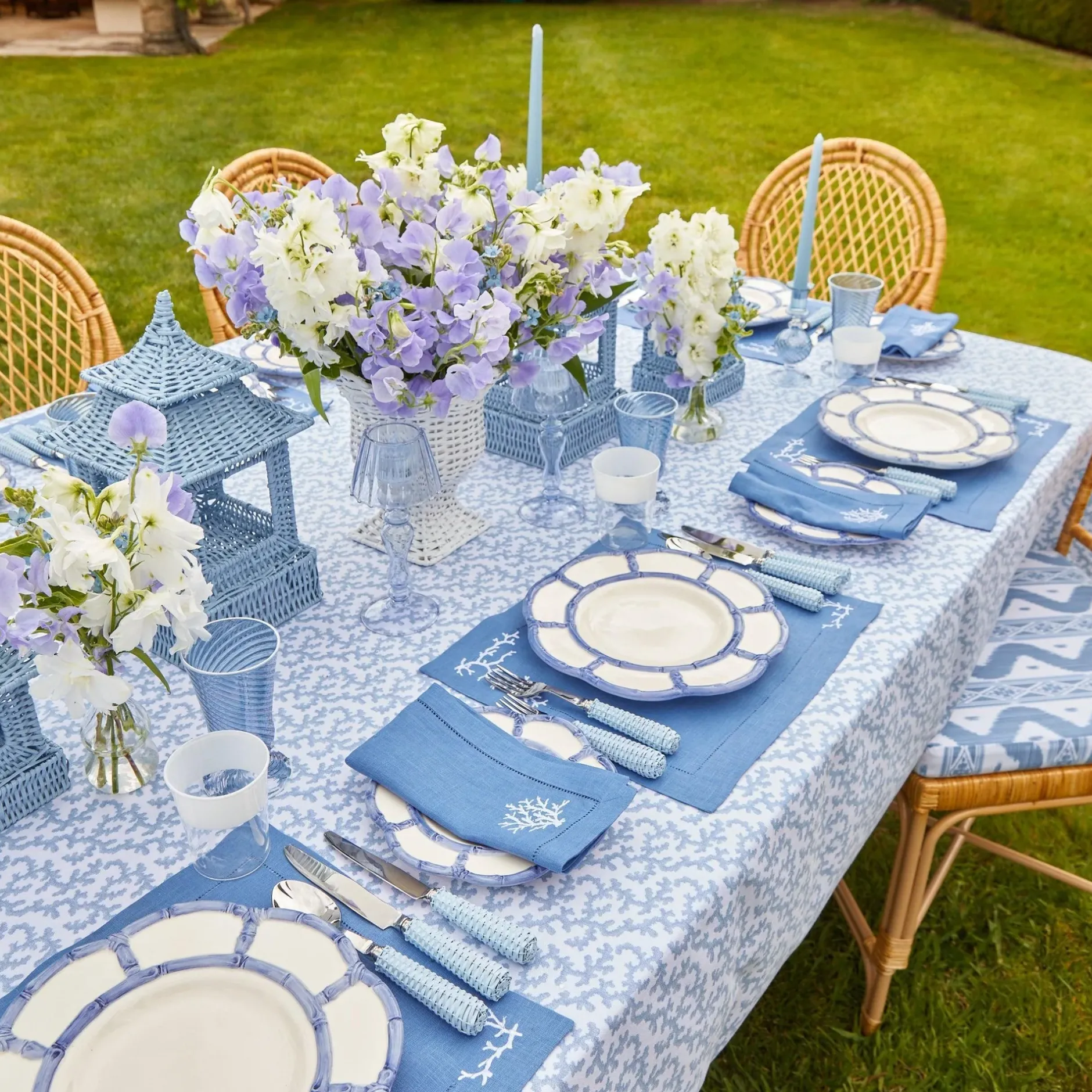 Online Mrs. Alice Blue Petal Bamboo Dinner & Starter Plates (Set Of 8)