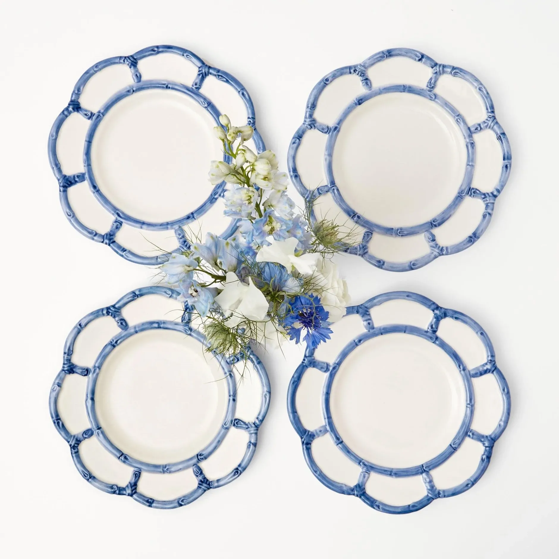 Online Mrs. Alice Blue Petal Bamboo Starter Plate (Set Of 4)