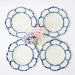 Best Mrs. Alice Blue Petal Bamboo Starter Plate (Set Of 4)