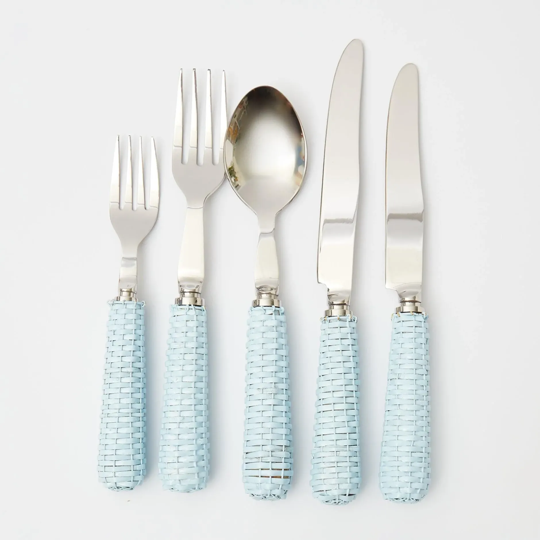 Clearance Mrs. Alice Blue Rattan Cutlery (5 Piece)