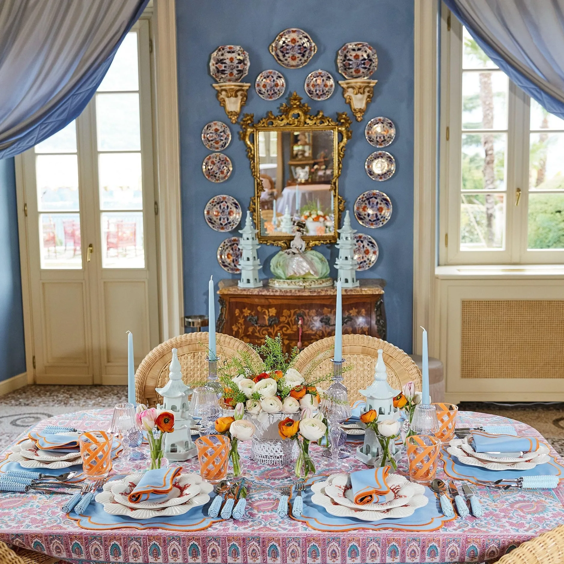 Mrs. Alice Blue Rattan Cutlery (5 Piece)