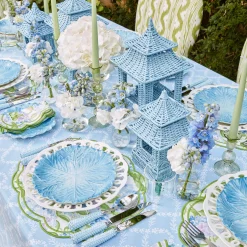 New Mrs. Alice Blue Rattan Pagoda Lantern Set