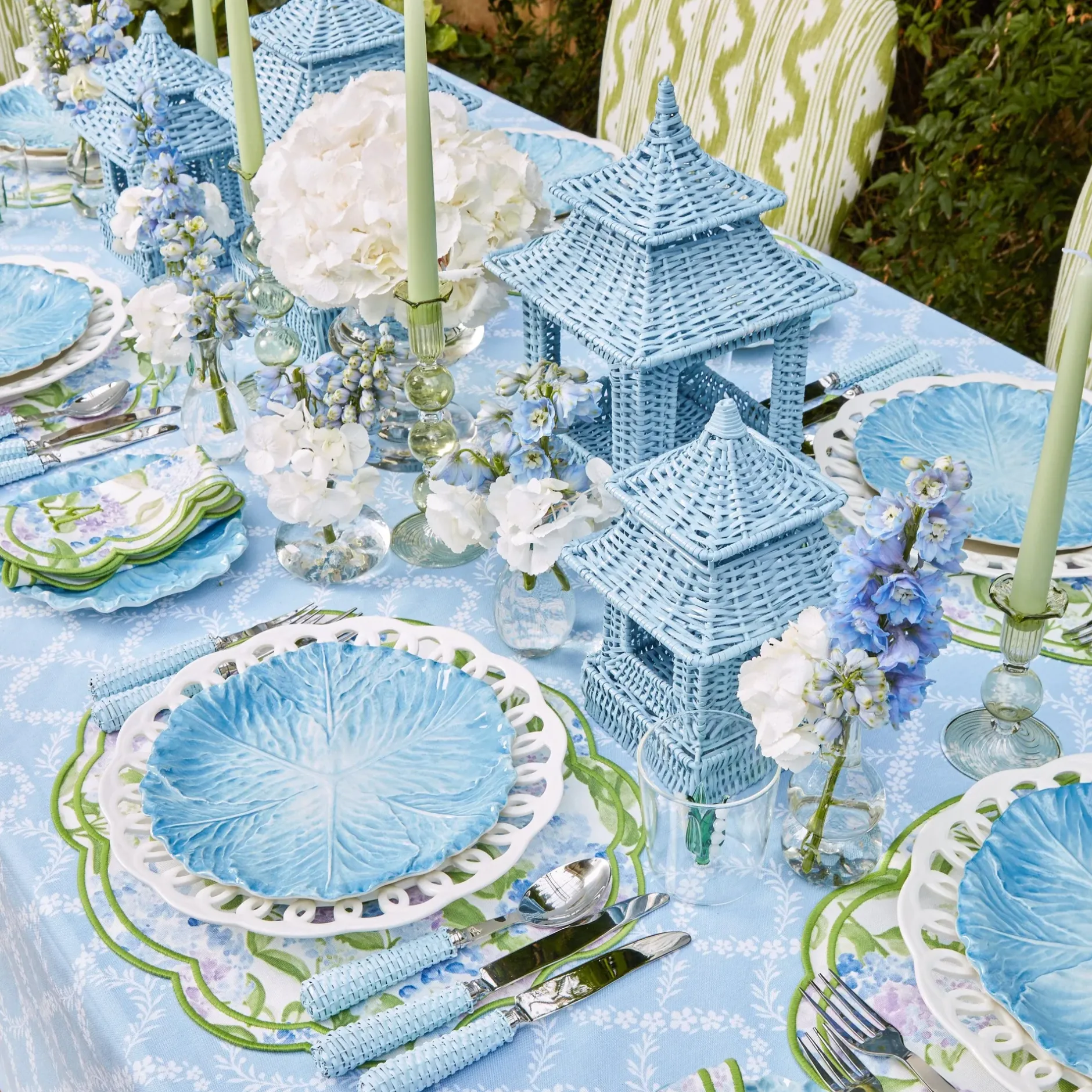 Best Mrs. Alice Blue Rattan Pagoda Lantern Set