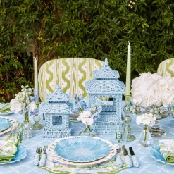 Mrs. Alice Blue Rattan Pagoda Lantern