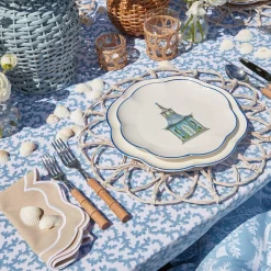 Clearance Mrs. Alice Blue Scalloped Pagoda Starter Plate