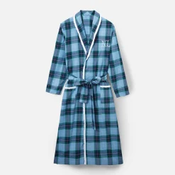 New Mrs. Alice Blue Tartan Frilled Dressing Gown