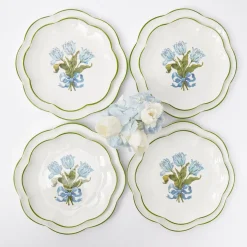 Mrs. Alice Blue Tulip Dinner & Starter Plates (Set Of 8)