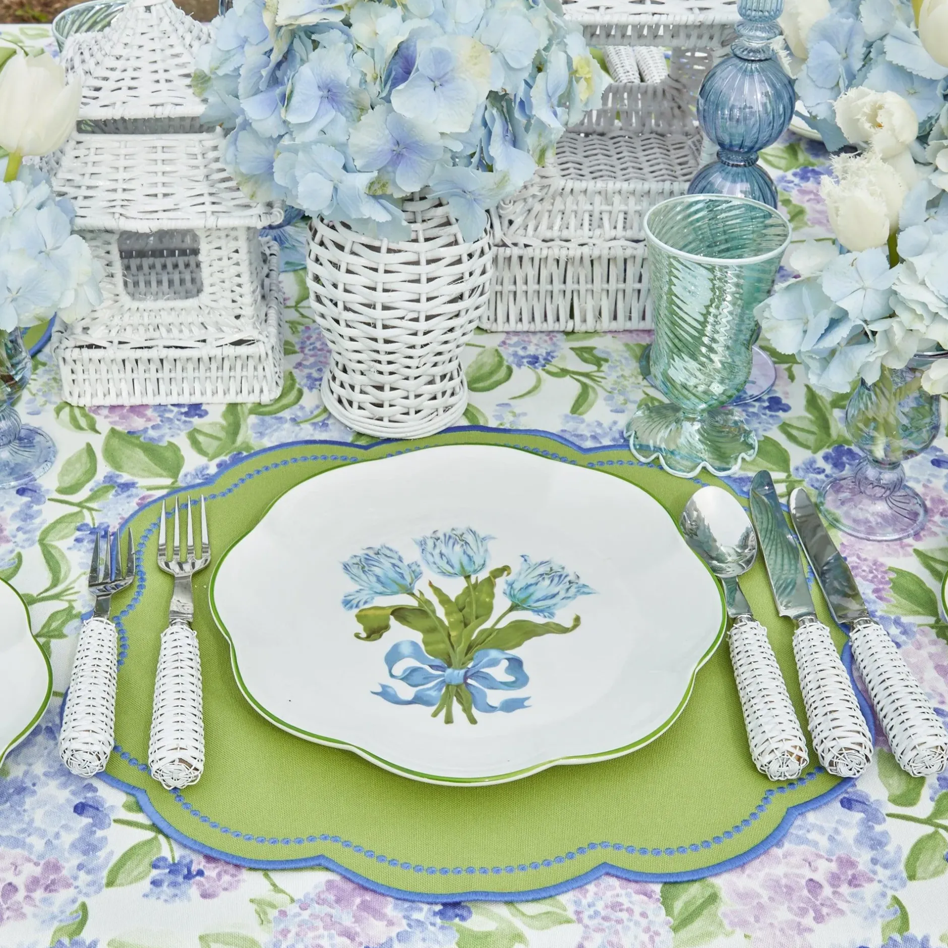 Outlet Mrs. Alice Blue Tulip Dinner & Starter Plates (Set Of 8)