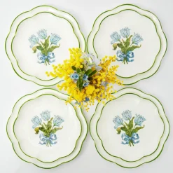 Online Mrs. Alice Blue Tulip Dinner & Starter Plates (Set Of 8)