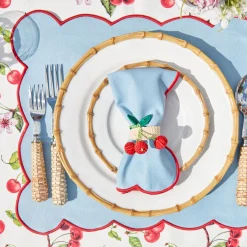 Online Mrs. Alice Blue With Red Scallop Napkins (Set Of 4)