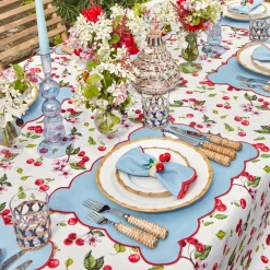 Online Mrs. Alice Blue With Red Scallop Napkins (Set Of 4)
