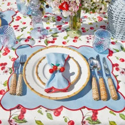 Online Mrs. Alice Blue With Red Scallop Napkins (Set Of 4)