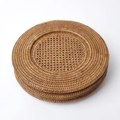 Hot Mrs. Alice Brown Rattan Charger Plates (Set Of 4)
