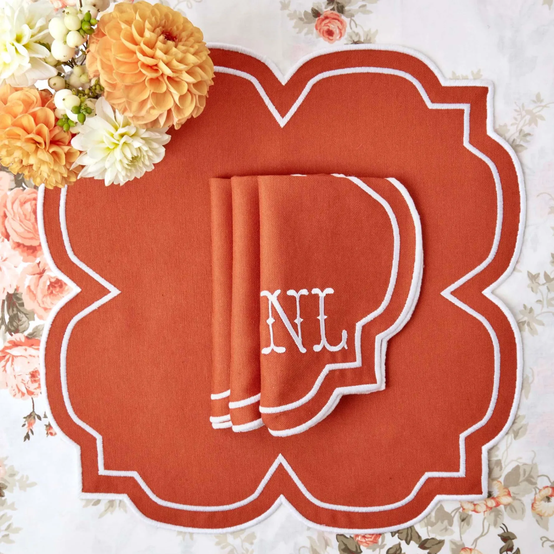New Mrs. Alice Burnt Orange Napkins (Set Of 4)
