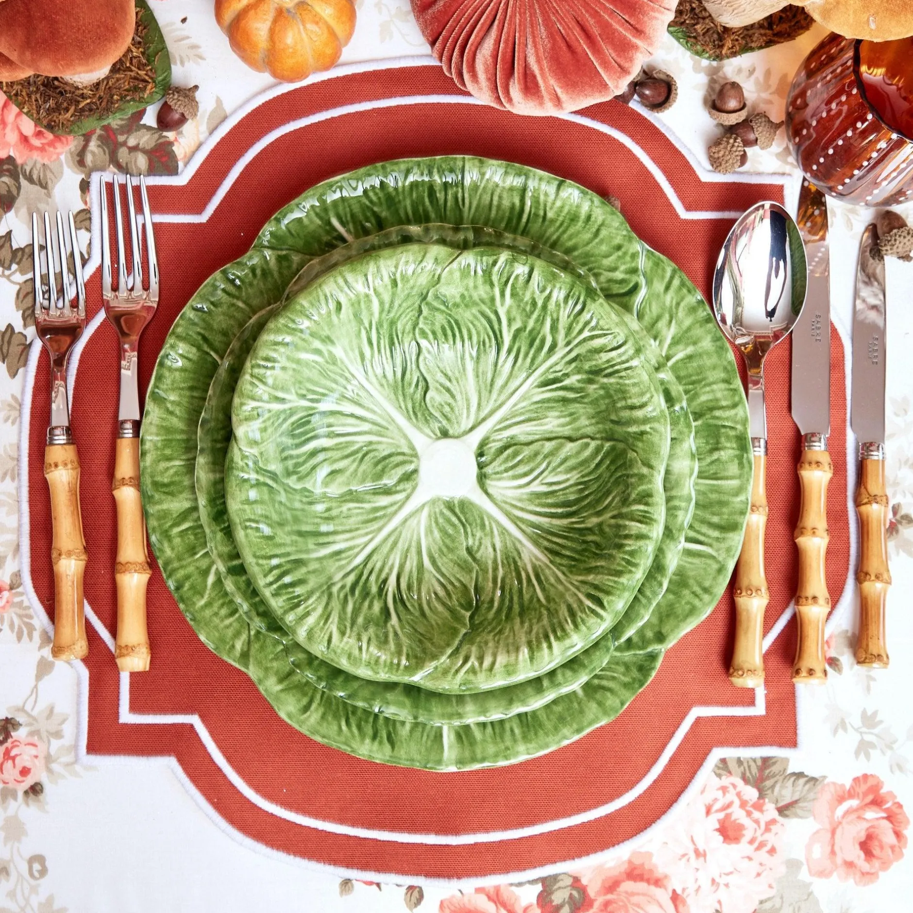 Outlet Mrs. Alice Burnt Orange Placemats (Set Of 4)