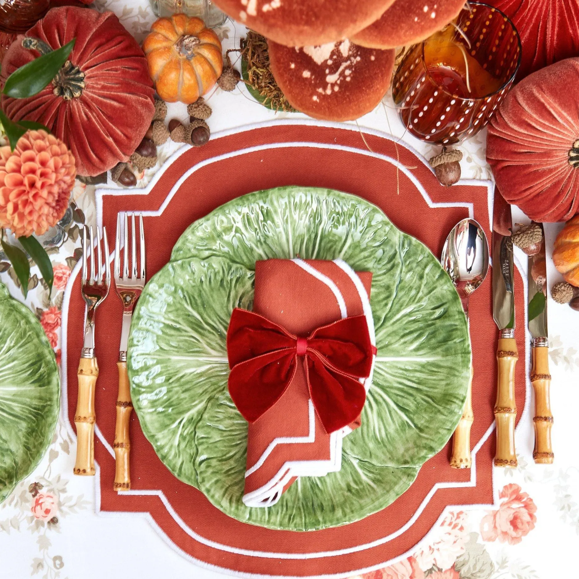 Outlet Mrs. Alice Burnt Orange Placemats (Set Of 4)
