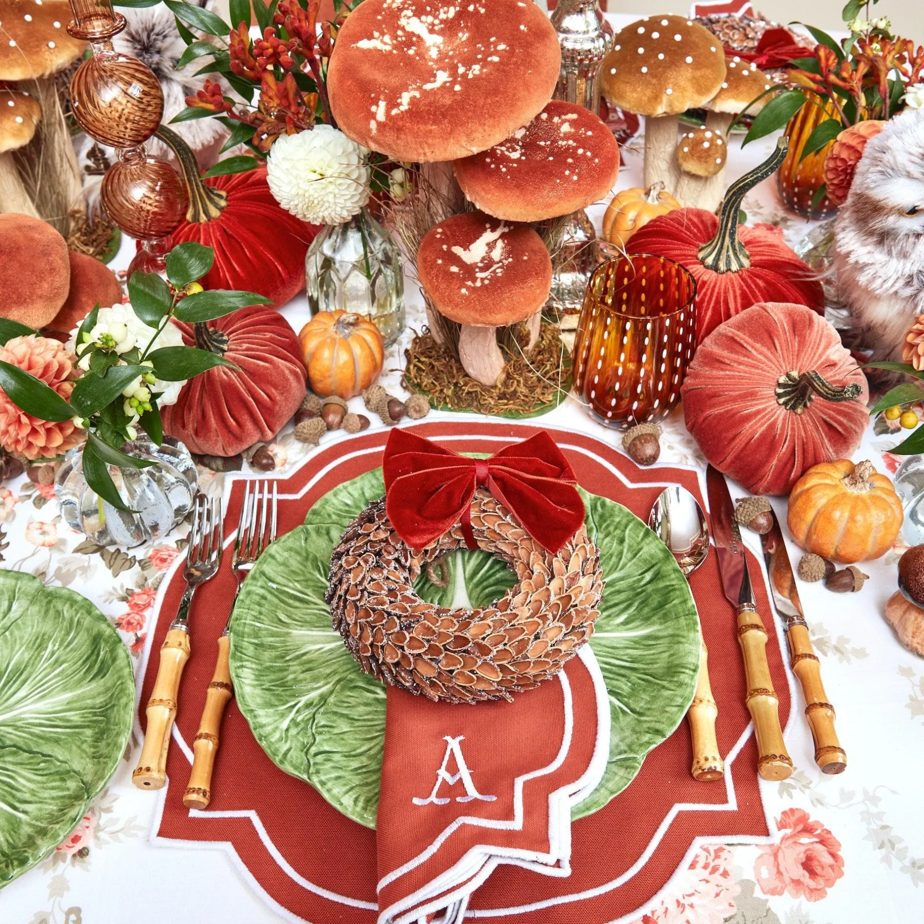 Outlet Mrs. Alice Burnt Orange Placemats (Set Of 4)