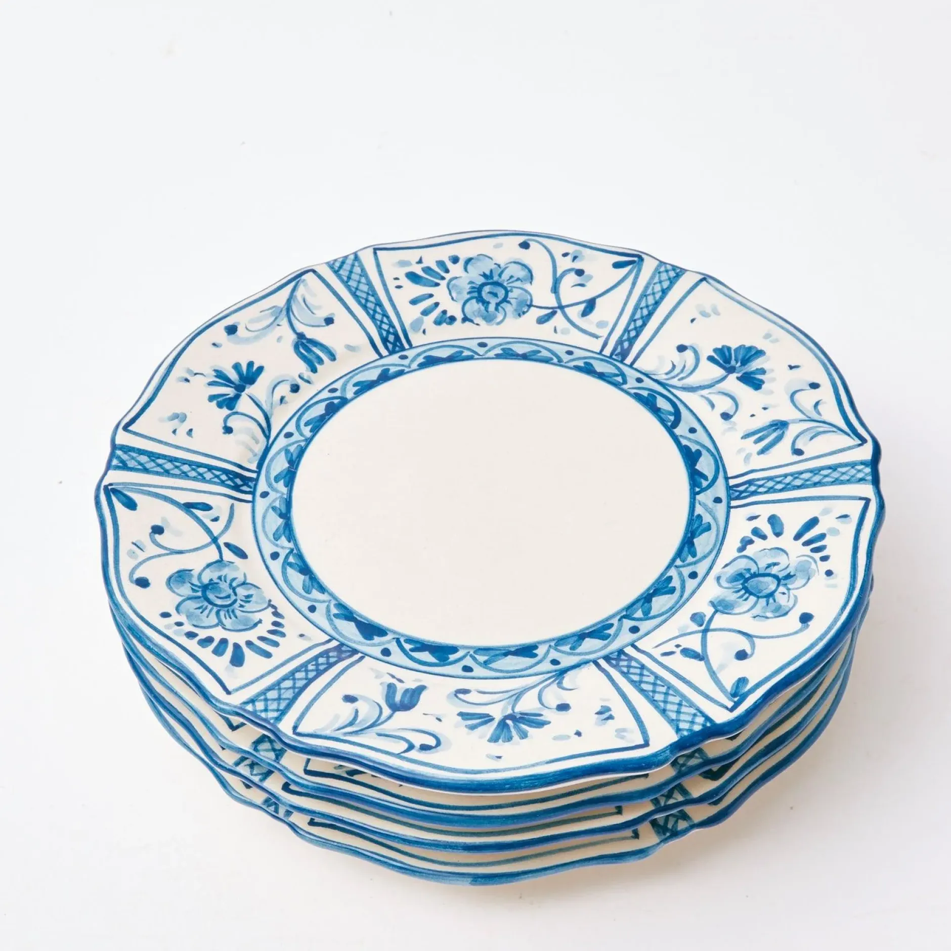 New Mrs. Alice Cadiz Hand Painted Dinner Plates (Set Of 4)